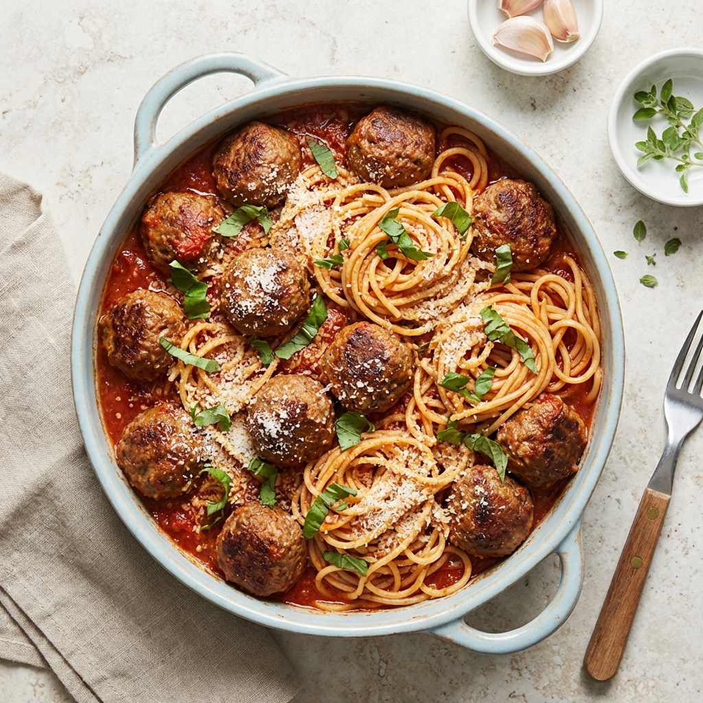 Beef Meatballs with Spaghetti