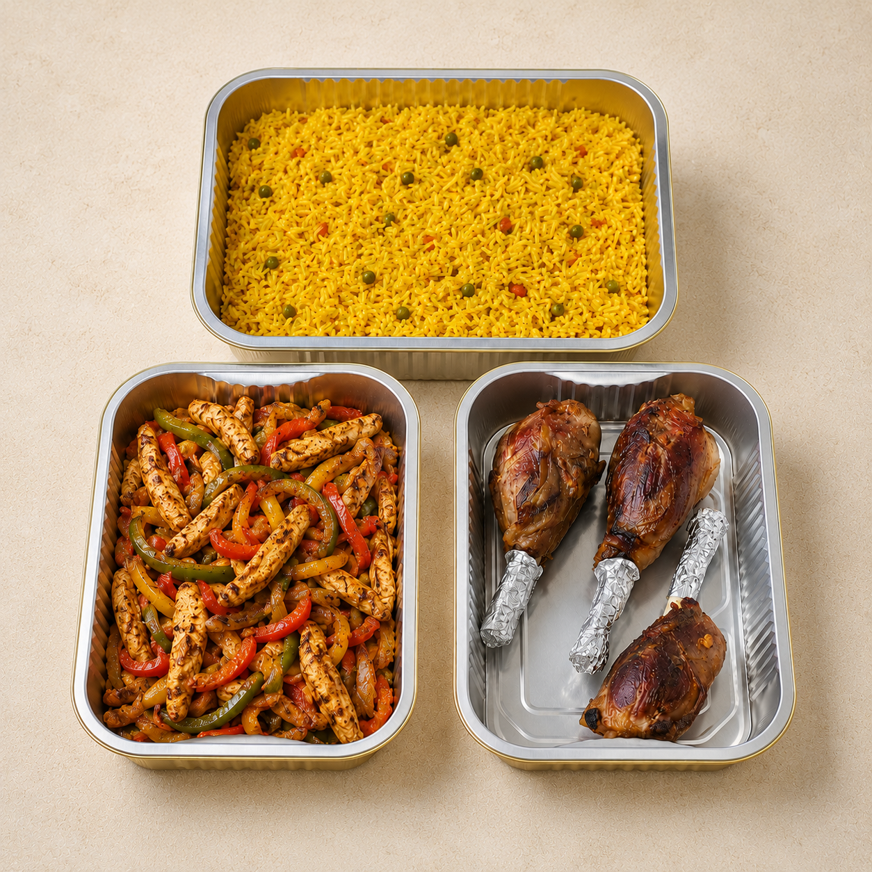 Community Combo – Lamb Shanks, Turmeric Rice & Chicken Fajita