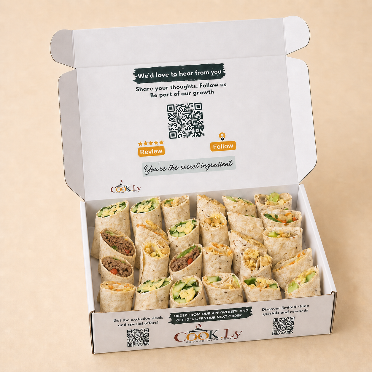 Lunch wraps for drop-off catering by Cookly