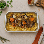 Marinated lamb chops with savoury rice ready-to-eat meal by Cookly