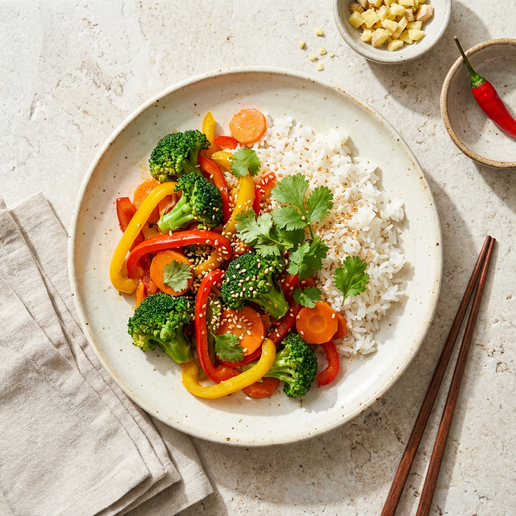 Vegetable Stir-Fry with Rice